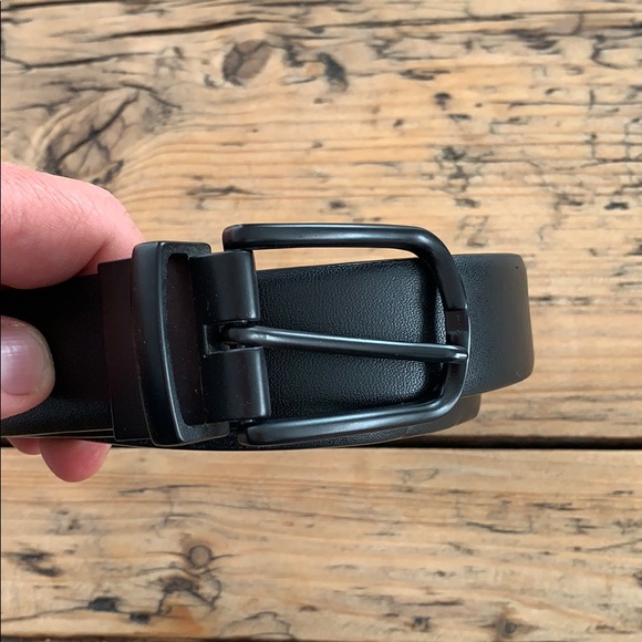 Reversible leather belt, black/grey, s 36 - Picture 1 of 4